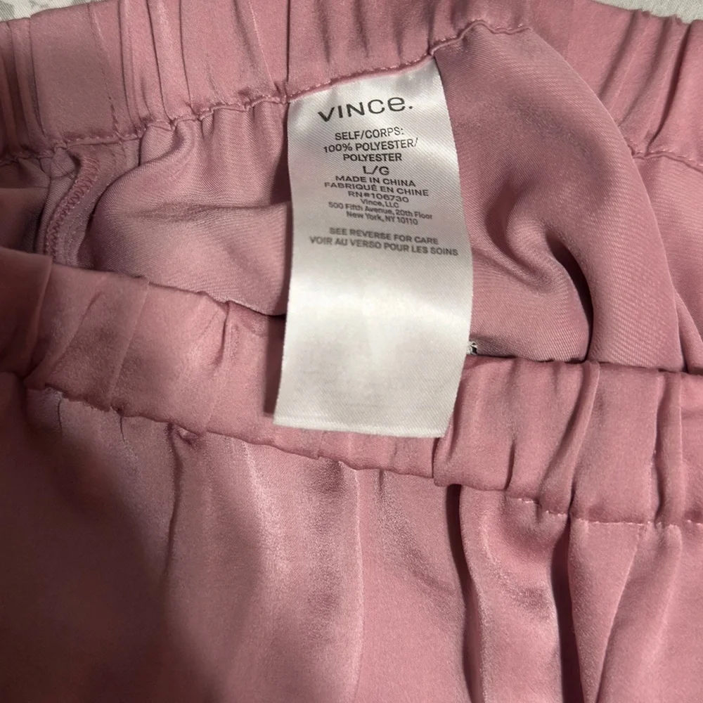 Vince Pink Satin Wide-Leg Pants - Picture 8 of 8
